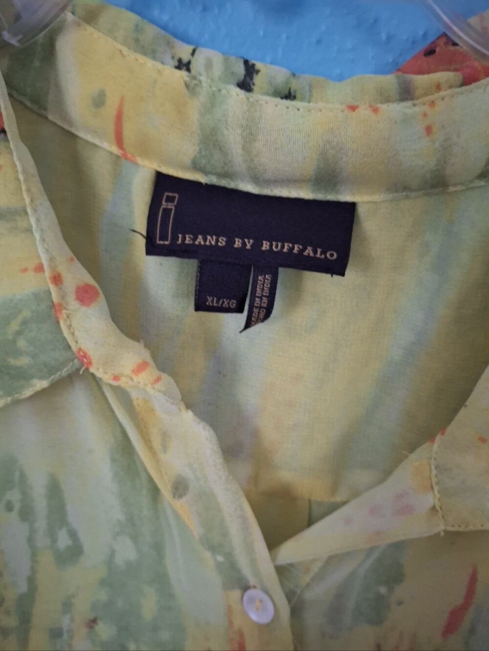 I. Jeans By Buffalo Women's XL 2-fer Sleeveless BOHO Blouse & Tank Yellow Floral - Picture 4 of 8
